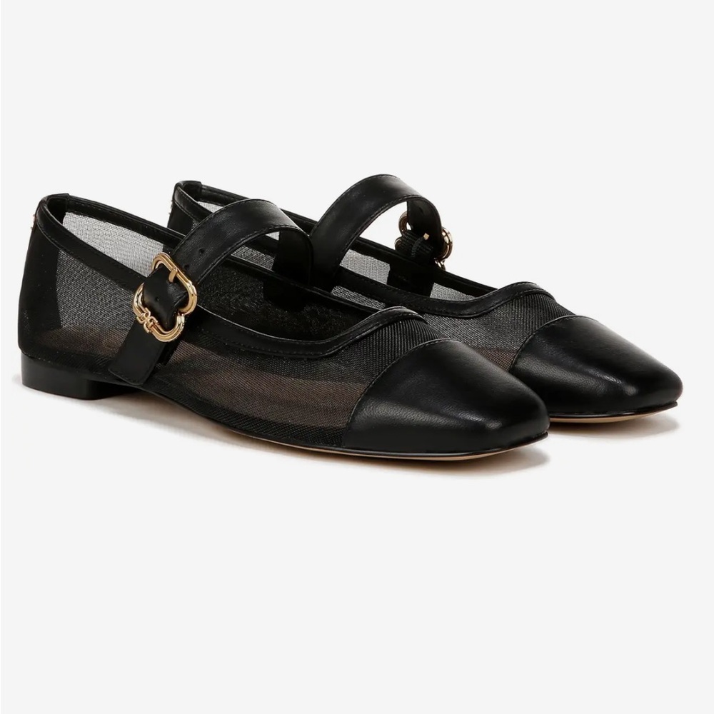 Sam Edelman Miranda Mesh Leather Mary Jane Flats